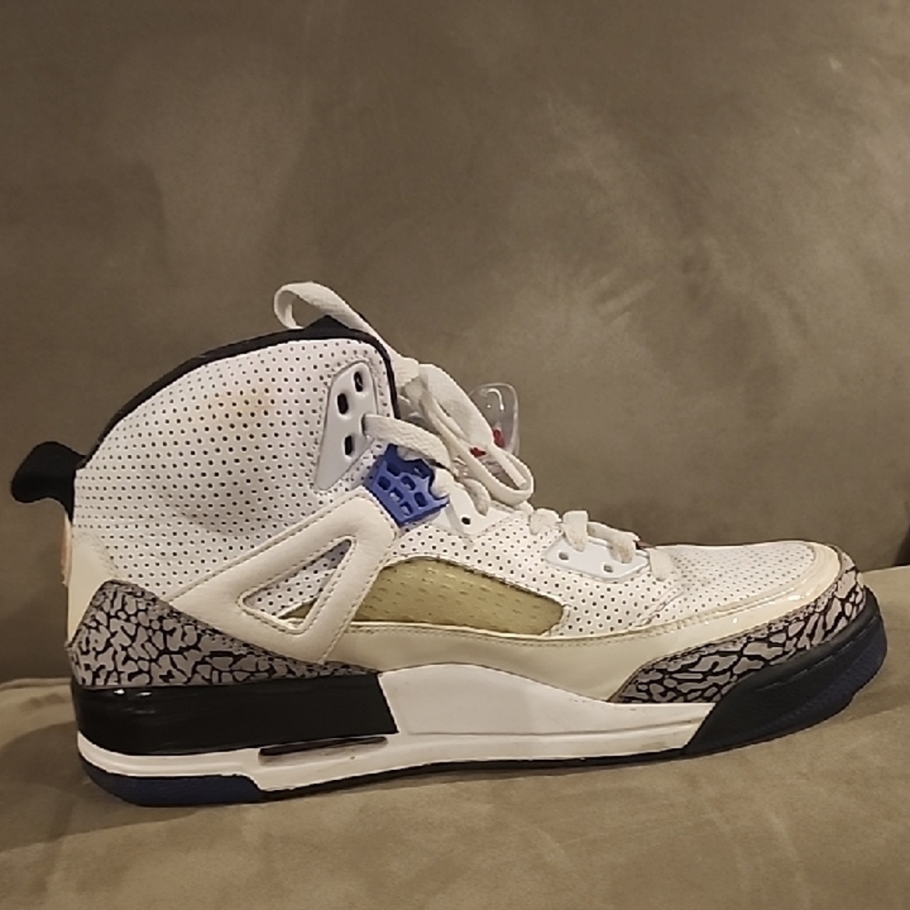 Jordan White and Black High-Top Sneakers with Padded Ankle Support